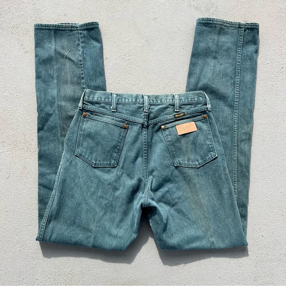 VTG 90s Wrangler 13MWZ dark green western cowboy cut jeans 33x36